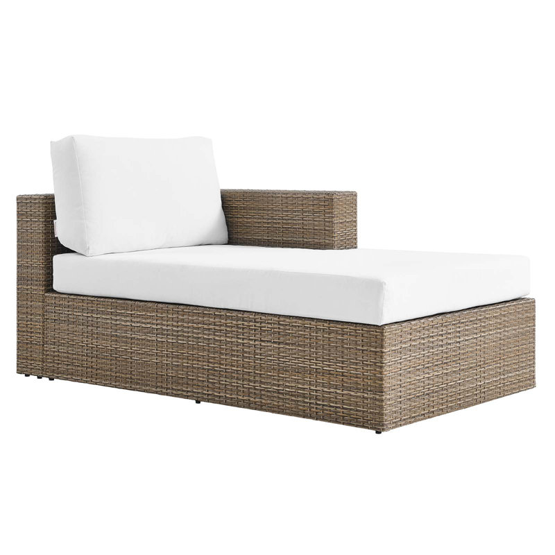 Chaise d'extérieur à accoudoir droit Convene, Blanc