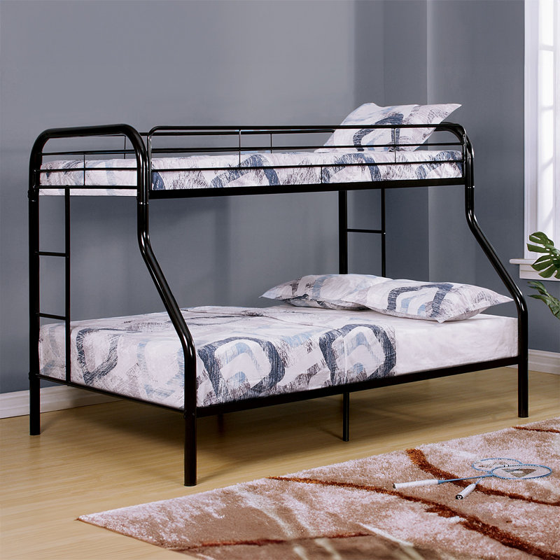 Dialon Twin Over Full Bunk Bed, Black