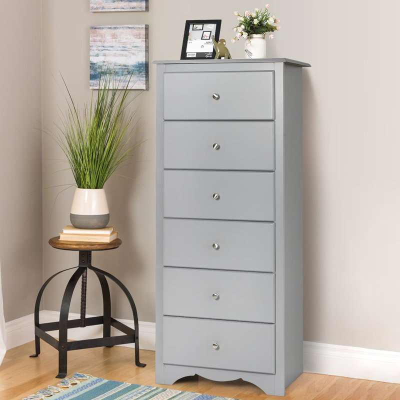 Fitz 59cm W 6 - Drawer Chest of Drawers, Grey
