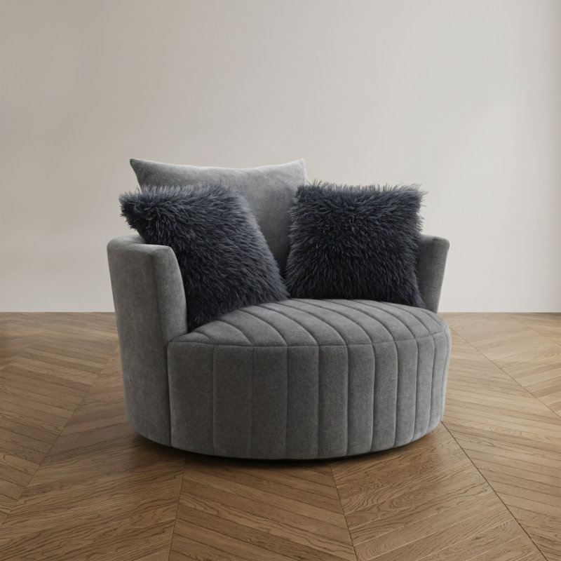 Fauteuil rond surdimensionné à 360 degrés, Gris foncé