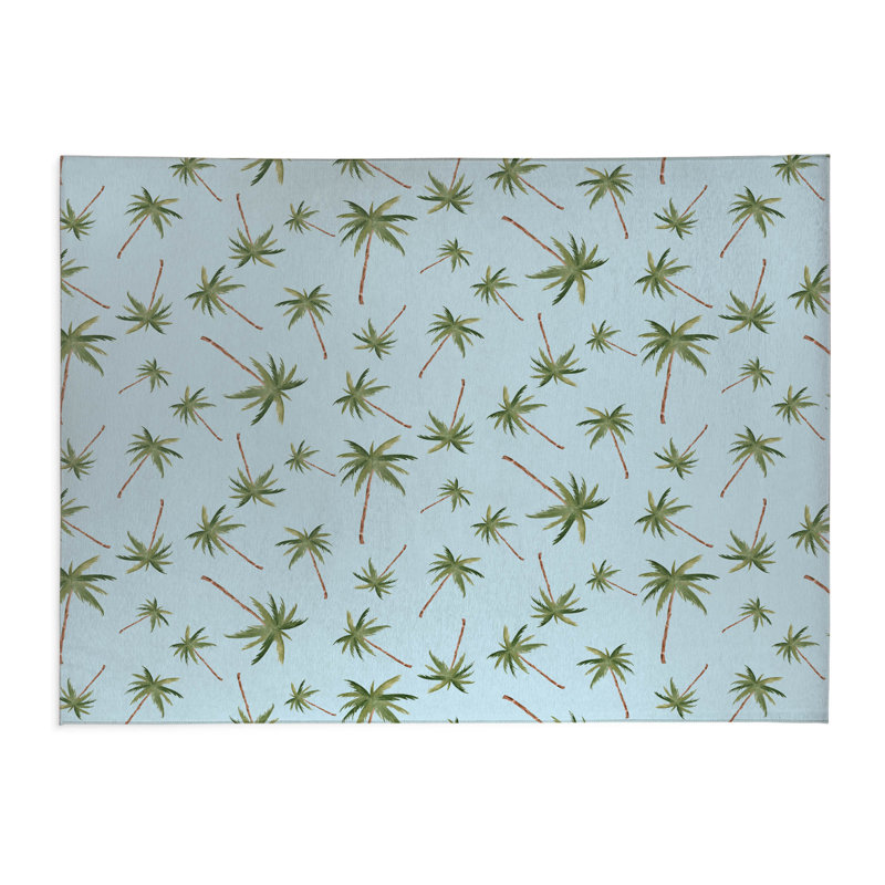 Tapis de bureau léger Summer Palms, L 24 po x P 36 po, Bleu nuage