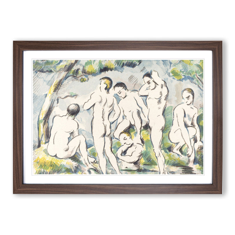 Bathers Vol.6 by Paul Cezanne - Picture Frame Painting, 27cm H x 36cm W x 2cm D, Walnut Framed