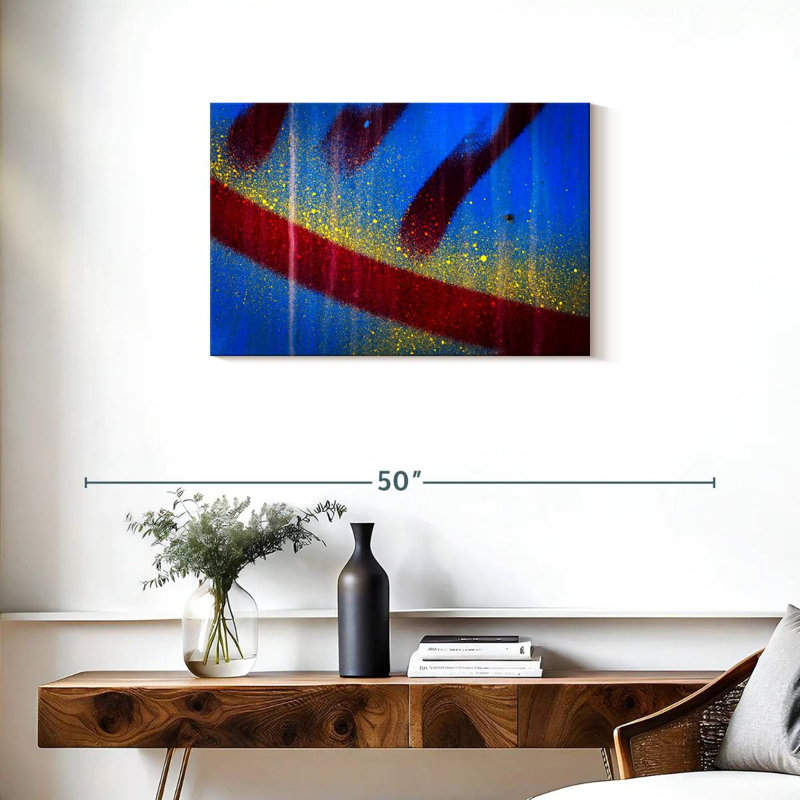 Avery éclaboussé bleu abstrait I, H 20 po x l 30 po