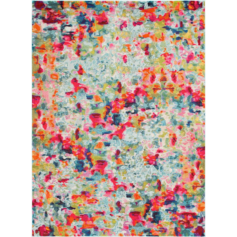 Tapis multicolore à motif abstrait Hashimoto, Rectangle 9 pi x 12 pi