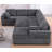 Aurora Sleeper Sectional Sofa with Pull-Out Bed, Storage Armrest, Right-Facing Storage Chaise-722825826