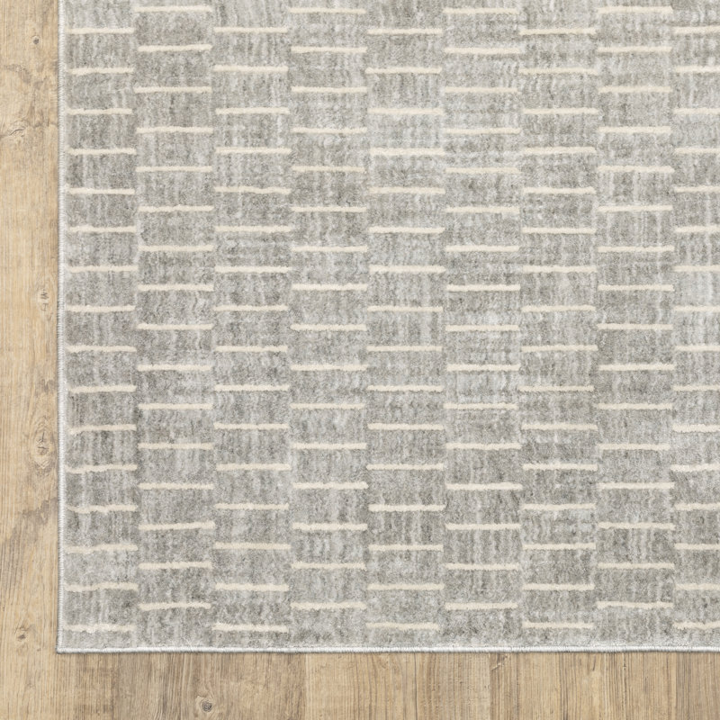 Tapis gris / beige Orion, Tapis de couloir 2 pi 3 po x 7 pi 7 po