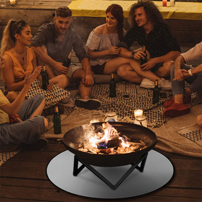 Tapis de barbecue antiadhésif de 24 pouces de diamètre et tapis de cuisson réutilisables Accessoires de barbecue faciles à nettoyer sous le gril