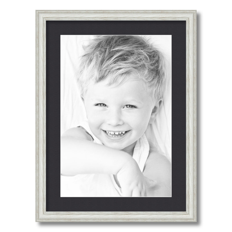 Wood Matte Picture Frame with Mat, Black