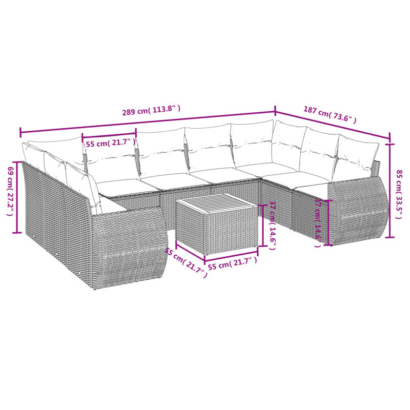 Vidaxl Garden Sofa Set, Beige