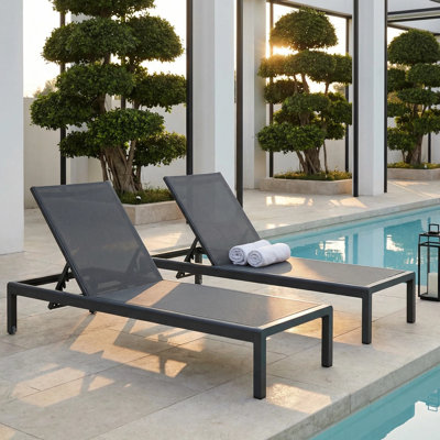 Chaises longues inclinables de 77,56 po Caggiano