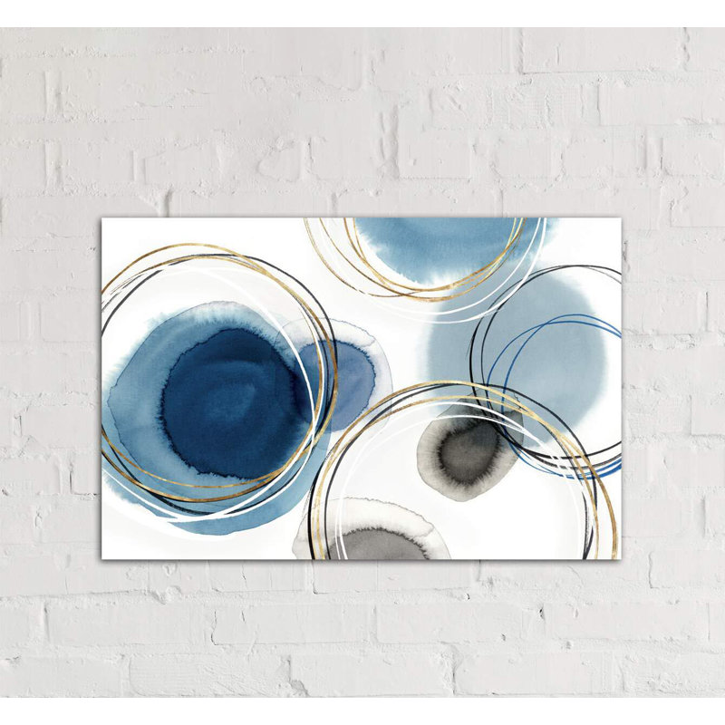 « infinity indigo i » par isabelle z-reproduction d’art, H 26 po x l 40 po x P 1,5 po, Toile tendue