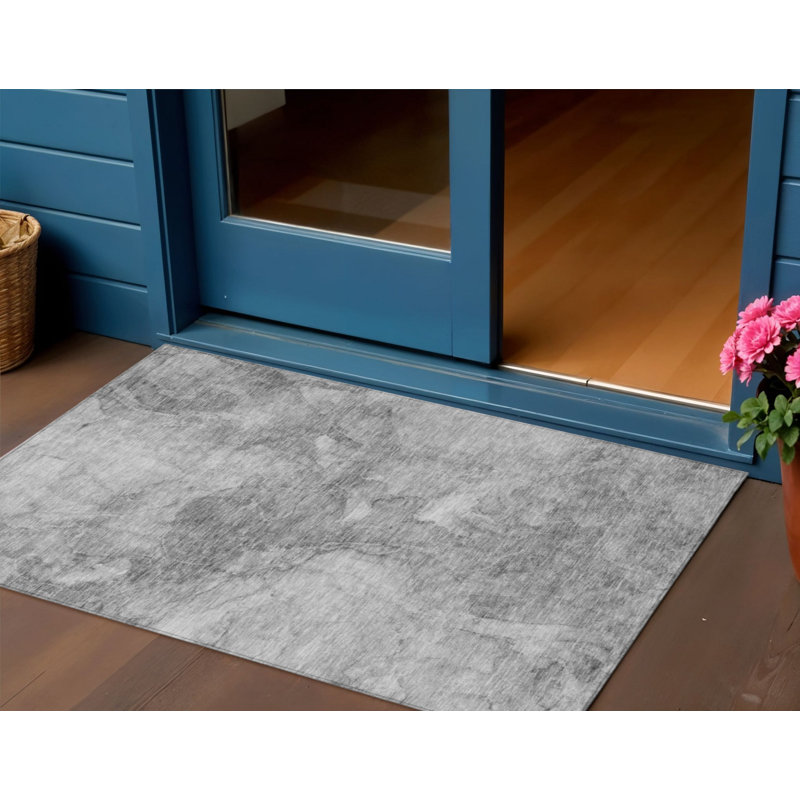 Tapis intérieur / extérieur 3 pi x 5 pi gris argenté