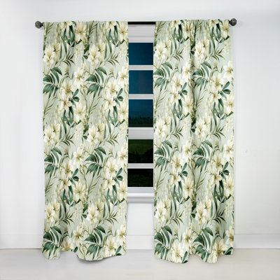 Bamboo Whispers Tropical Pattern III - Tropical Curtain - Velvet Room darkening - 1 panel