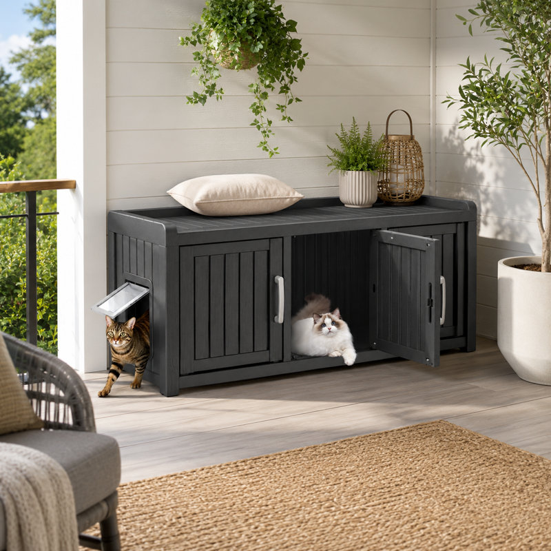 3-Door Resin Cat House