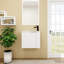 Petit meuble-lavabo de 22 pouces avec lavabo en céramique, fixation murale, porte à fermeture en douceur, meuble-lavabo tendance et élégant pour la salle de bain