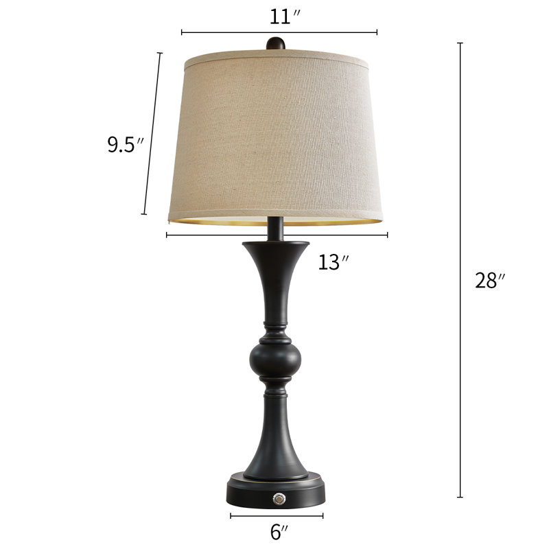 Emzie 28" H Dimmable Metal Table Lamp with USB Port