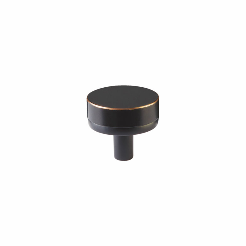 Bouton d'armoire Emtek Select 1-1 / 4 po, tige conique et bouton lisse, Bronze huilé