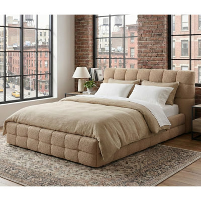 Plush Upholstered Bed