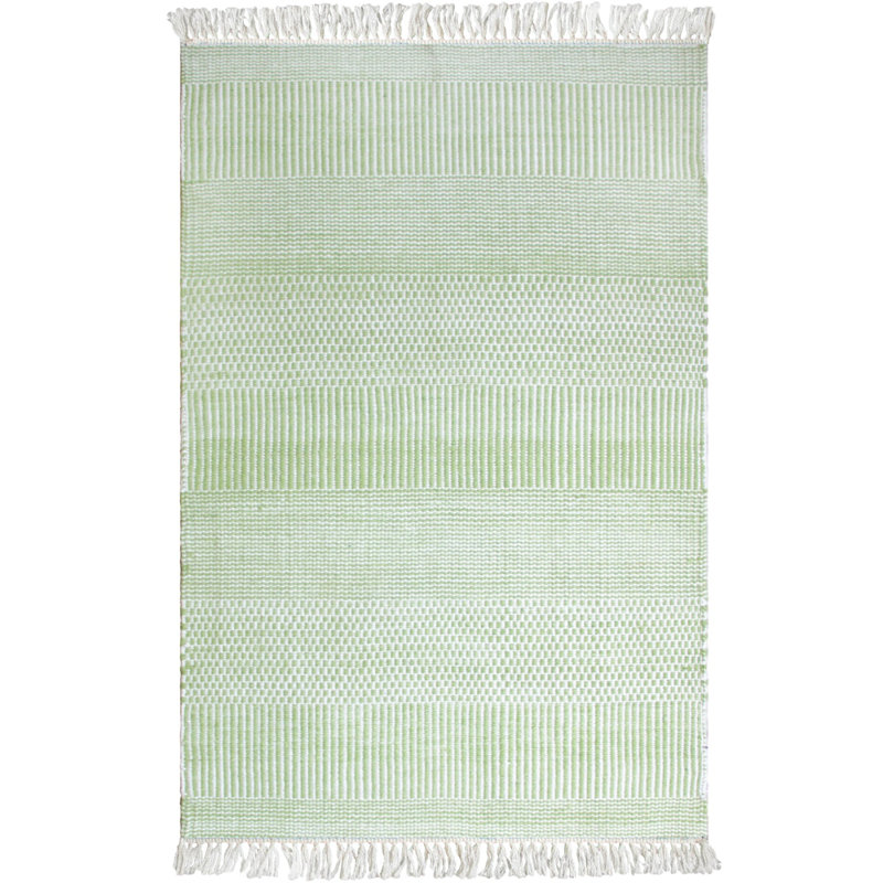 Somner Handmade Flatweave Spring Indoor / Outdoor Area Rug, Rectangle 5' x 8', Green