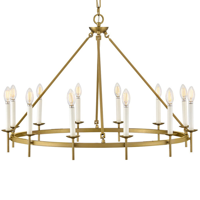 Hinkley Copley Chandelier, Lacquered Brass