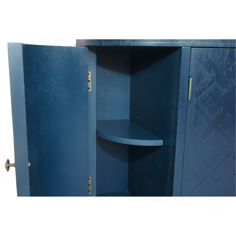 Storage Cabinet With 4 Doors, Freestanding Sideboard Cabinet, Accent Storage Cabinet With Sliding Door