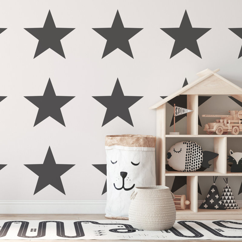 Style Sisters Classic Single Star Design Wallpaper Roll, Black