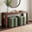 Pouf d'appoint capitonné en lin, forme trèfle à quatre feuilles, 47 cm de large, Leiani, pour salon, chambre et coiffeuse-555840629