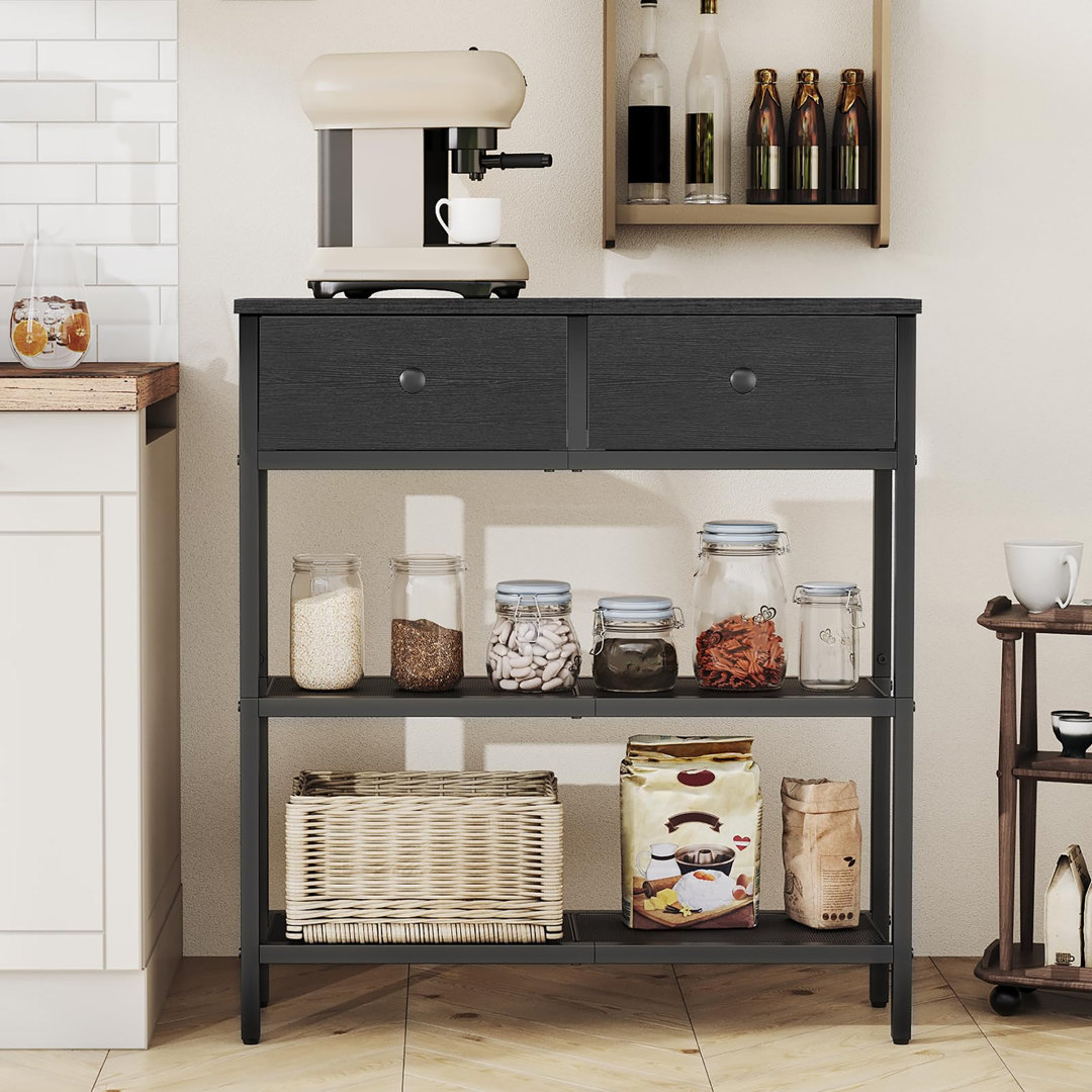 Console Table, Slim Console Table with 2 Non-woven Drawers