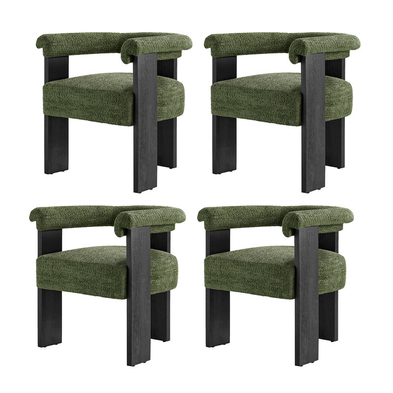 Chaise de salle à manger moderne avec boucles en bois massif Ballycor, Forêt