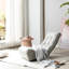Confortable paresseux pour dortoir, fauteuil de salon inclinable en lin réglable à 4 compartiments, pliable et gris écoénergétique