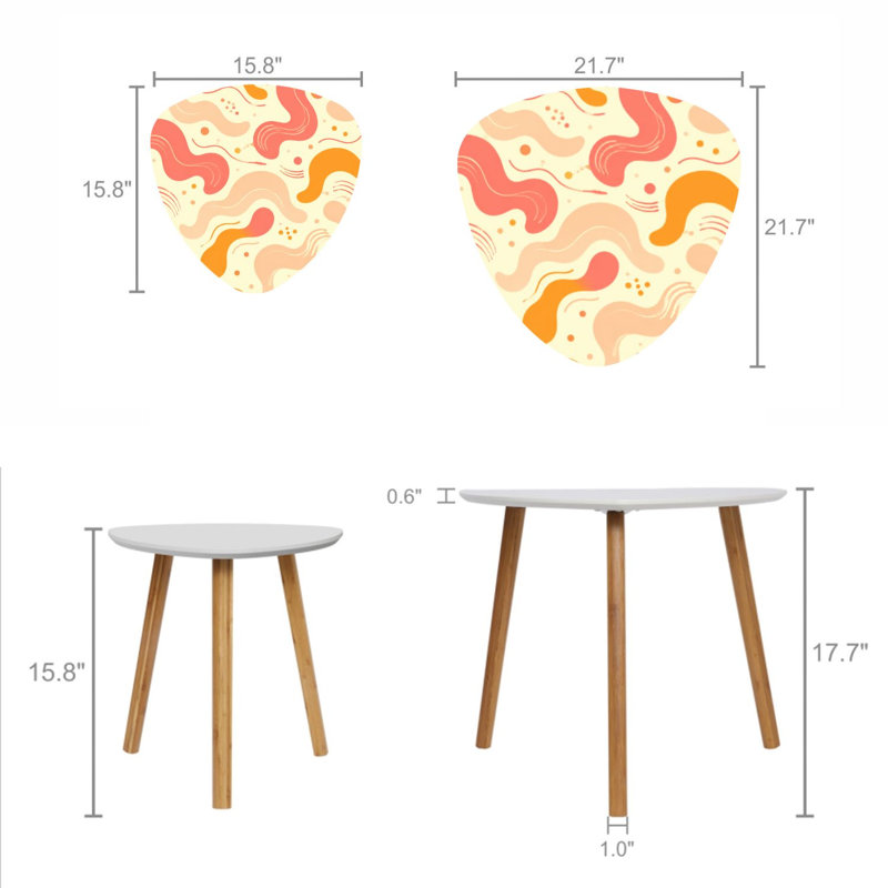 Ensemble de 2 tables basses gigognes Triangle