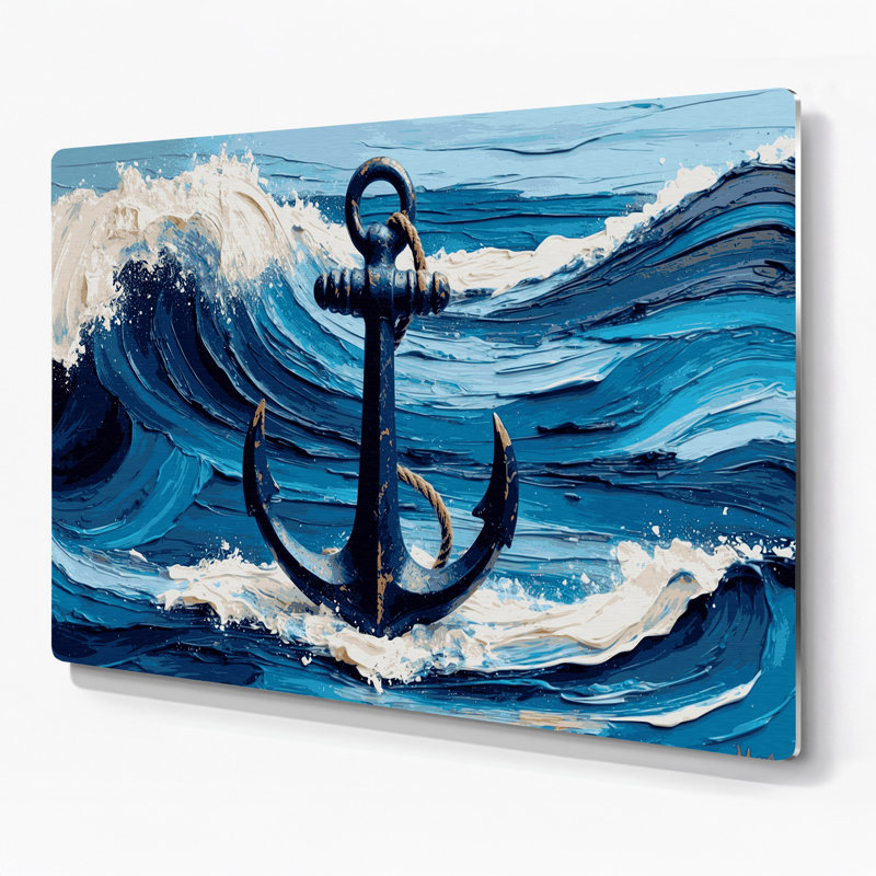 Art mural en métal bleu marine, H 11 po x l 14 po