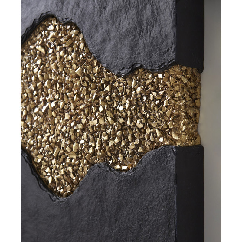 Geode Texture Panel Black and Gold