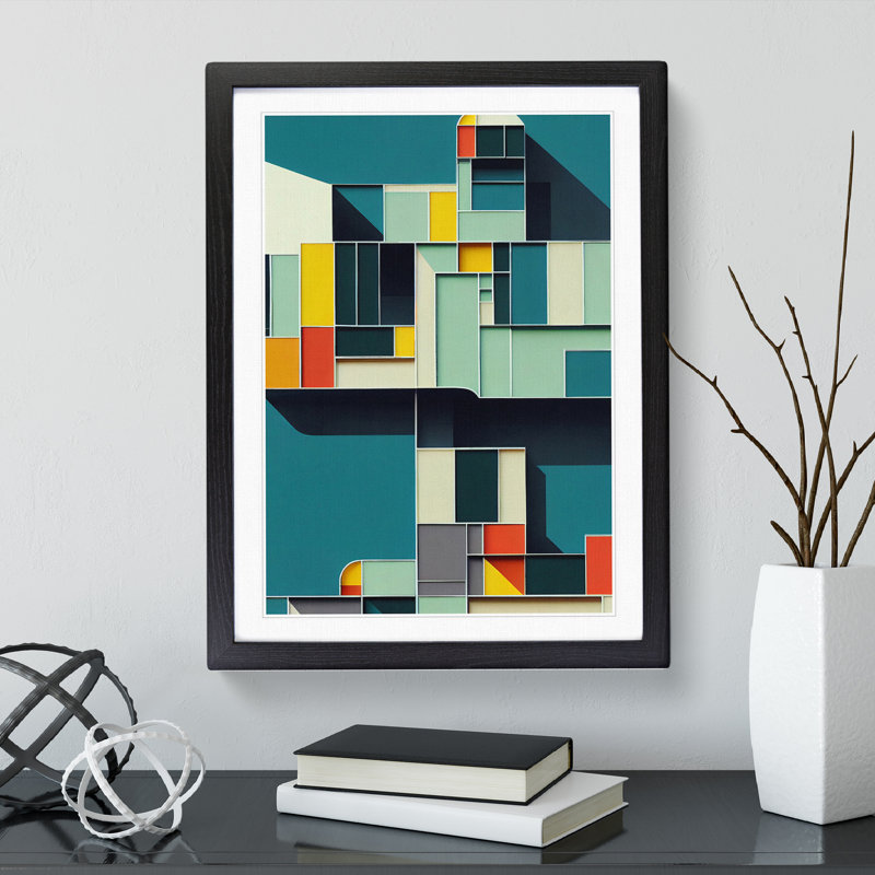 Stacked Architecture - Framed Print, Black Framed, 64cm H x 46cm W x 2cm D