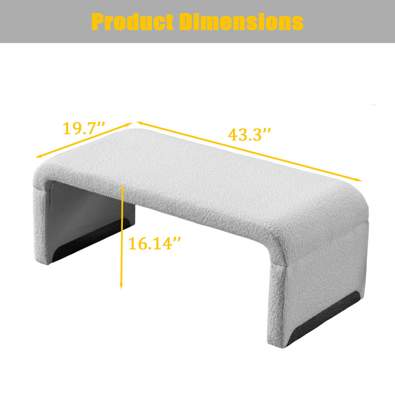 Randlett Polyester Blend Upholstered Bench, Black