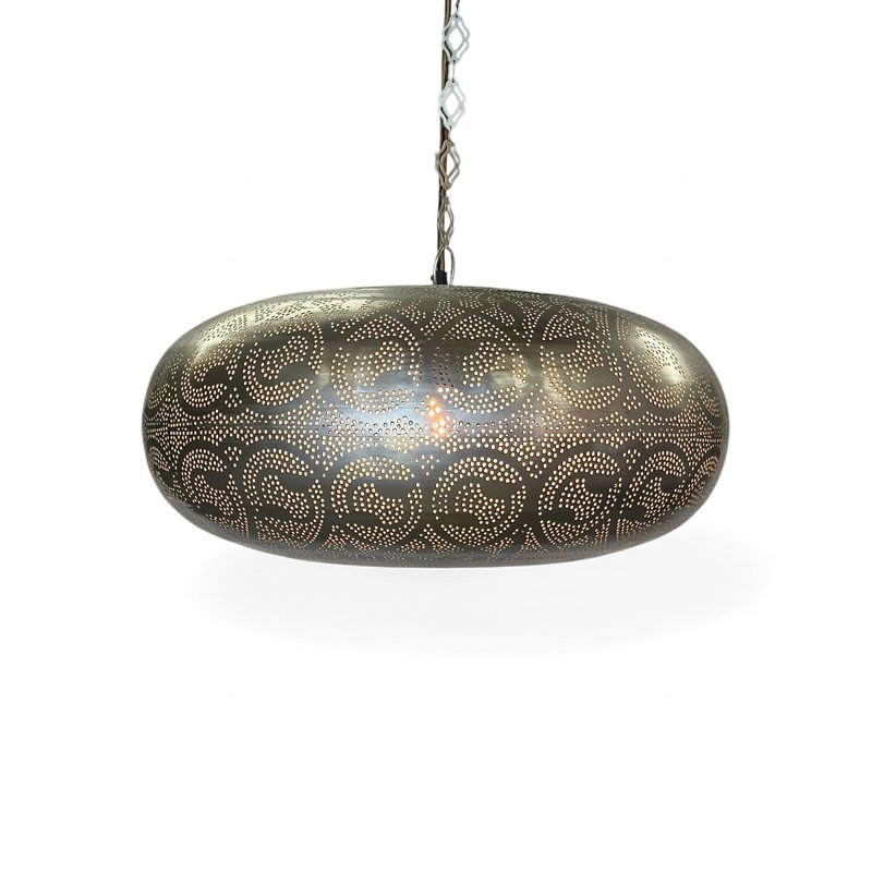 Luminaire suspendu marocain en argent fabriqué à la main, Argent argent
