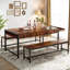 Ensemble de table de salle à manger 63 po pour 4 à 6 personnes, 3 pièces Zubie-1525811673