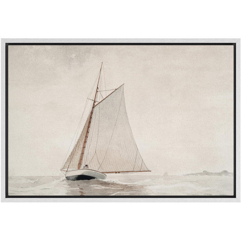 Croquis de voilier classique, illustrations aquarelles nautiques, campagne française rustique, Blanc, H 16 po x l 24 po