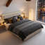 EU Double & King PU Storage Bed With 4 Drawers & LED Headboard, Faux Leather Upholstered Frame,  Beige & Grey-371065743-374681994