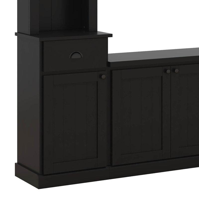 Ensemble de meuble mural 103 po avec pont pour téléviseurs de 75 po ou moins de 103 po, meuble télé avec tablettes réglables et console multimédia