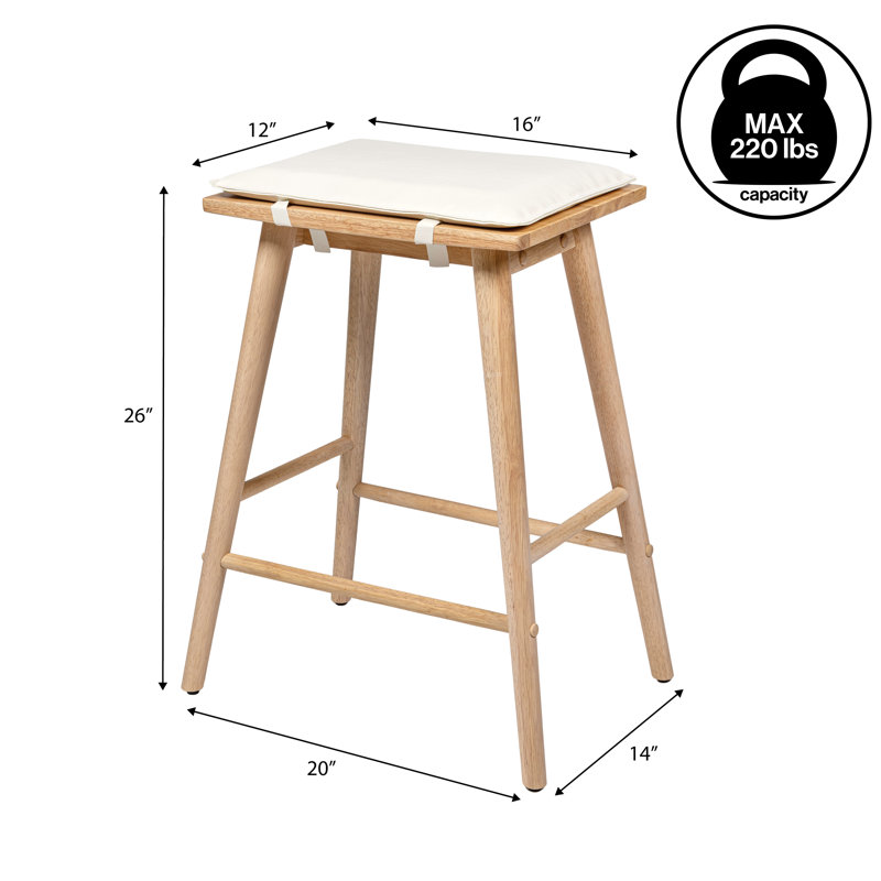 Siège de selle MidCentury Classic sans dossier, Siège crème / structure en bouleau clair, Counter Stool (26" Seat Height)