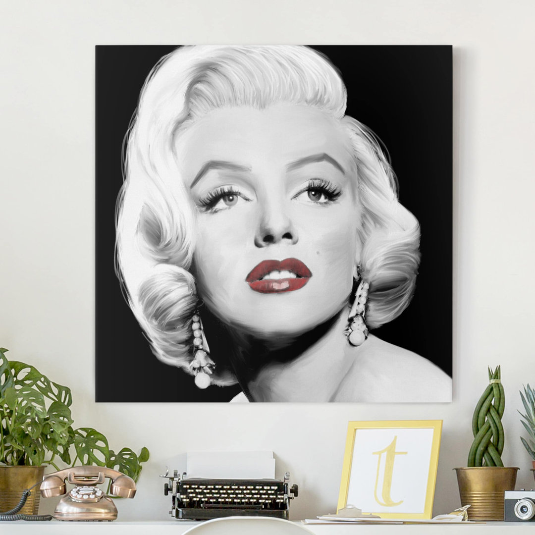 Leinwandbild Marilyn mit Ohrschmuck