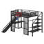Lit double multifonctionnel avec glissoire et panier de basketball-158004230