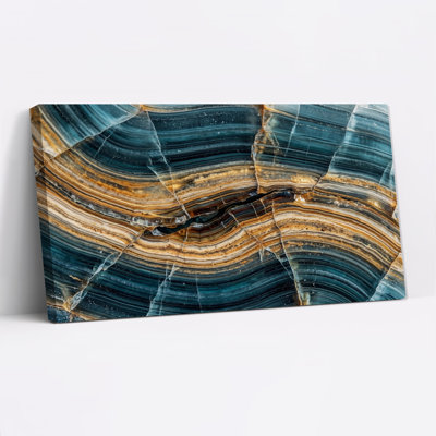 Art mural sur toile bleue et brune
