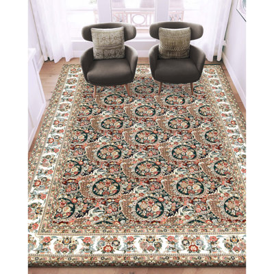Tapis rectangulaire en laine noué à la main