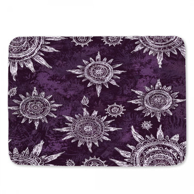 Tapis de bain à motif de soleil mauve