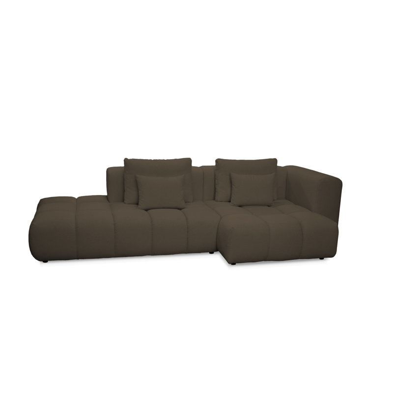 4 Seater Sofa & Chaise, Left Hand Facing, Brown