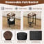 Table de bout ronde 1 pièce avec panier de rangement en feutre Structure en métal robuste parfaite pour la chambre à coucher