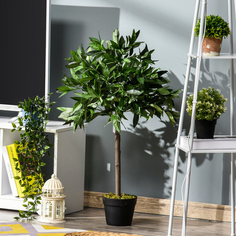 90cm Faux Evergreen Tree in Cement Pot