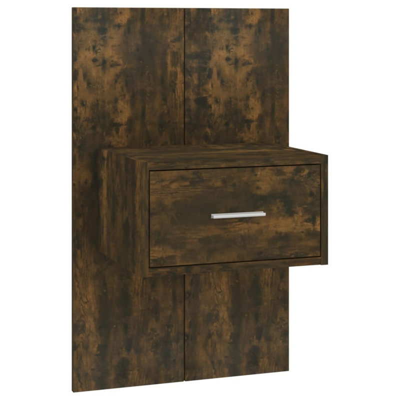Mazzola Wall-mounted Bedside Cabinet, Smoked Oak, 1